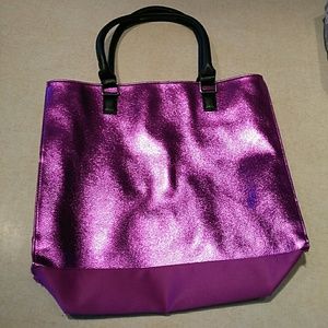 LARGE SHINY purple bag!  NWOT 💟